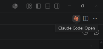 Иконка Claude в правом верхнем углу VS Code